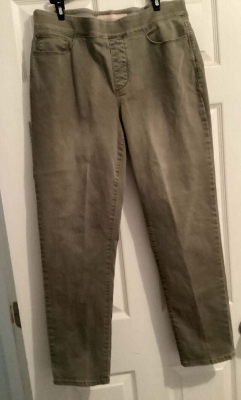 Soft Surroundings Olive Green Pull-On Pants Size M
